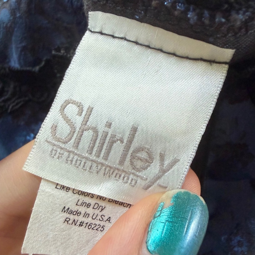 Shirley of Hollywood Vintage 90s Y2K Blue Floral Gothic Corset Bustier Top 36 - Picture 7 of 10